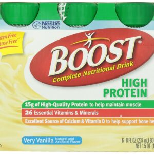 BOOST High Protein Balanced Nutritional Drink, Very Vanilla, 8 FL OZ (Pack of 6)