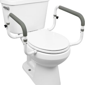 Carex Toilet Safety Frame - Toilet Safety Rails With Adjustable Width - Toilet Rails For Elderly, Handicap, Home Health Care Equipment After Surgery, Supports 300lbs