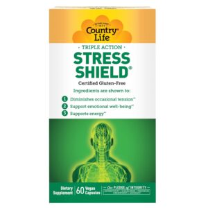 Country Life Stress Shield – Stress & Tension Relief Supplement with Ashwagandha, B-Vitamins for Energy & Emotional Well-Being, Supports Mental Clarity & Resilience,...