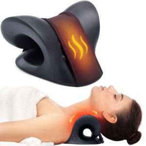 Cozyhealth Neck Stretcher for Neck Pain Relief, Heated Cervical Traction Device Pillow with Graphene Heating Pad, Neck and Shoulder Relaxer for TMJ Pain Relief and Cervical...