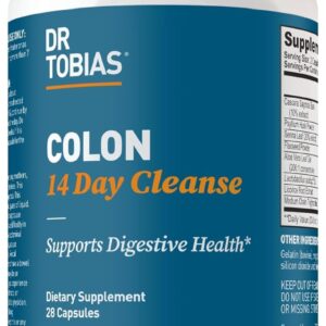 Dr. Tobias Colon 14 Day Cleanse, Advanced Gut Cleanse Detox for Women & Men with Cascara Sagrada, Psyllium Husk, Senna Leaf & Probiotics, Non-GMO Colon Cleanse, 28 Capsules 1-2...