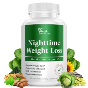 DR VITAMIN SOLUTIONS Nighttime Fat Burner Supplements - Appetite Suppressants for Weight Loss - Night-Time Fat Burner for Women and Men Supporting Sleep & Relaxation - Weight...