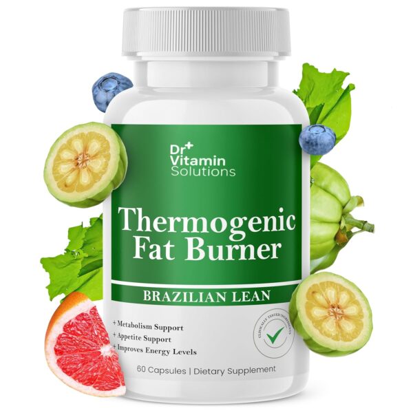 DR VITAMIN SOLUTIONS Thermogenic Fat Burner Brazilian Lean, Weight Loss Pills for Women, Waist Trimmer & Supplements for Bloating for Women & Men, 60 Capsules