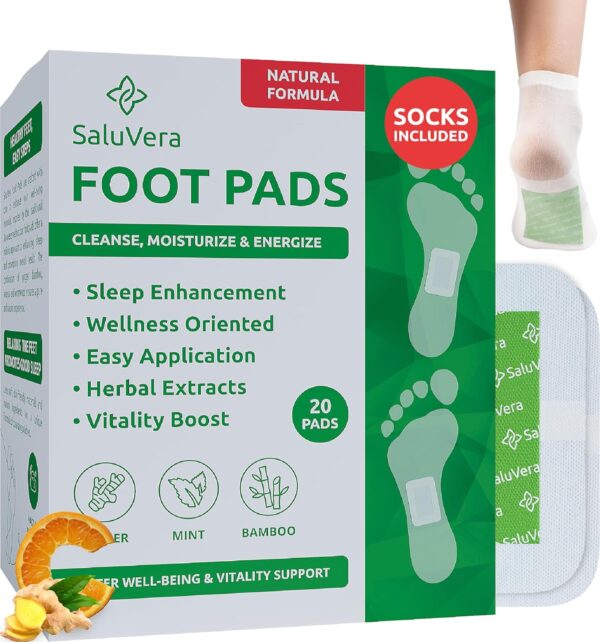 Foot Pads for Relaxation, Improved Sleep & Foot Care, Ginger, Bamboo, Vinegar & Wormwood, Feet pad for Enhanced Well-Being, Foot Patches for Daily Wellness Rituals (20 Count)