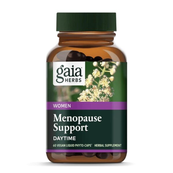Gaia Herbs Menopause Support Daytime - Helps Maintain Hormone Balance and Well-Being for Women - with Vitex, Black Cohosh, St. John’s Wort, and Oats - 60 Vegan Liquid...