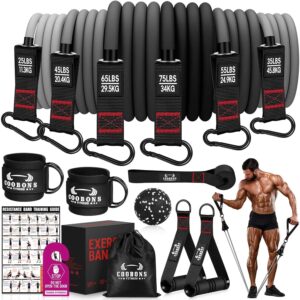 Heavy Resistance Bands for Working Out, 300LBS Exercise Bands with Handles, Workout Bands for Men, Weight Fitness Bands Set for Muscle Training, Strength, Slim, Yoga, Home Gym...