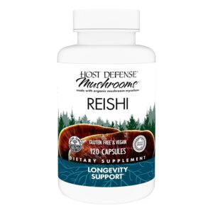 Host Defense Reishi Capsules - Heart & Immune Health Support Supplement - Mushroom Supplement to Support Energy & Vitality - Reishi Supplement to Aid Overall Well-Being - 120...