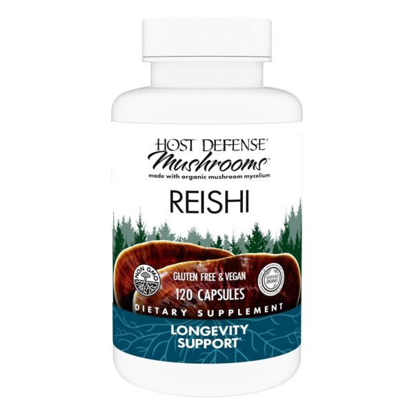 Host Defense Reishi Capsules - Heart & Immune Health Support Supplement - Mushroom Supplement to Support Energy & Vitality - Reishi Supplement to Aid Overall Well-Being - 120...