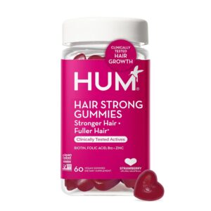 HUM Hair Strong - Daily Gummies with Biotin to Improve Hair Growth - Fo Ti, Folic Acid, Zinc, Vitamin B12 & PABA to Support Healthy Hair, Skin and Nails for Women and Men...