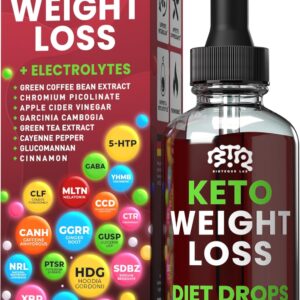 Keto Weight Loss Diet Drops, Natural Appetite Suppressant, Fat Burner for Women and Men with Apple Cider, Green Coffee Bean Extract, Cinnamon, Cayenne Pepper Metabolism Booster