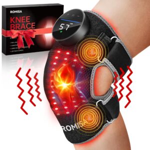 Red Light Therapy Knee Brace&Vibration Knee Massage for Pain Relief, 660nm&850nm Rechargeable Near Infrared Light Therapy Device for Knee/Elbow/Shoulder Faster Recovery for...