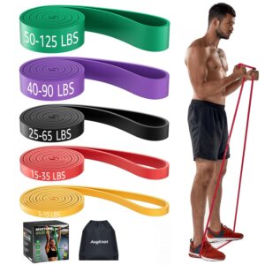 Resistance Bands for Working Out: 5-Levels Exercise Bands Set - Pull Up Assistance Elastic Silicone - Physical Therapy/Stretching/Training - Home Gym for Women&Men
