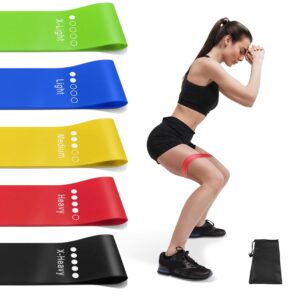 Resistance Bands for Working Out, Exercise Bands Resistance Bands Set with 5 Resistance Levels, Multi-Colored Workout Bands for Indoor and Outdoor Fitness, Leg Strength...