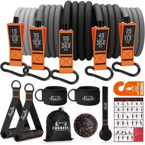 Resistance Bands with Handles - Heavy Duty Fitness Bands for Men & Women - Strength & Muscle Training, Yoga, Home Gym Equipment