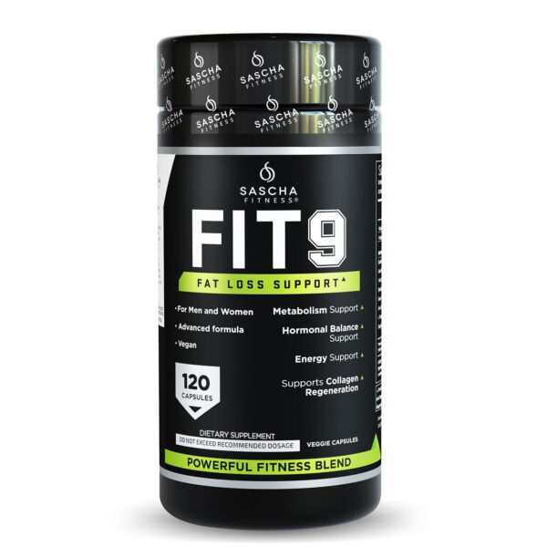 Sascha Fitness Fat Loss pills | Collagen support | Fluid Balance | FIT9 Ingredients: 7Keto + Uva Ursi, Gotu Kola, L-Theanine,Gingko Biloba,DIM,Green Tea | Weight Loss...