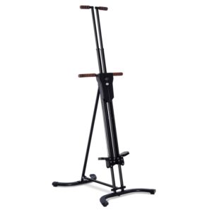 Soozier Vertical Climber, High-Intensity Cardio & Muscle Toning Exercise for Home Gym, Folding Steel, Adjustable Height, Display Monitor, 220 lbs. Weight Capacity, Black