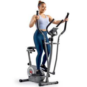 Sunny Health & Fitness Essential Smart 2-in-1 Cross Trainer Elliptical Bike, Magnetic Training Machine for Adult/Seniors Home Gym Cardio Exercises, Free SunnyFit App Bluetooth...