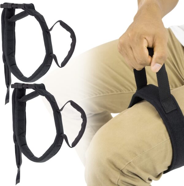 Vive Thigh Lifter Strap (2 Pack) - Pull Up Assistance Band - Medical Equipment Padded Wrist Tool For Leg Movement - Transfer Device For Limited Mobility, Knee Recovery - For...