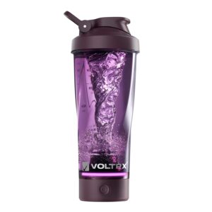 VOLTRX VortexBoost Electric Shaker Bottle, USB C Rechargeable Protein Shake Mixer, Shaker Cups for Protein Shakes and Meal Replacement Shakes, BPA-Free, Made with Tritan,Purple
