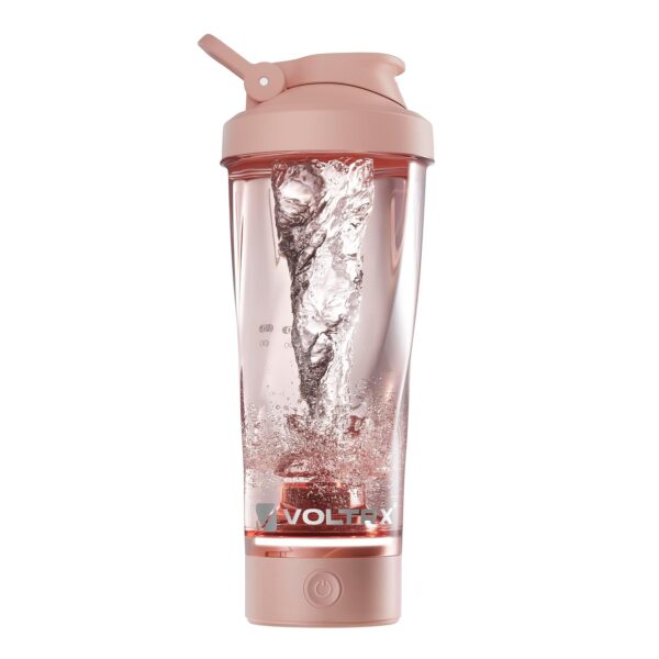 VOLTRX VortexBoost Electric Shaker Bottle, USB C Rechargeable Protein Shake Mixer, Shaker Cups for Protein Shakes and Meal Replacement Shakes, BPA-Free, Made with Tritan, Pink