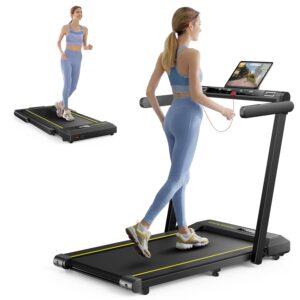 Walking Pad Treadmill with 12% Incline, 4 in 1 Folding Treadmill for Home/Office with Handle Bar, 2.5HP Under Desk Treadmills Portable Walking Pad with App & Bluetooth Speaker,...