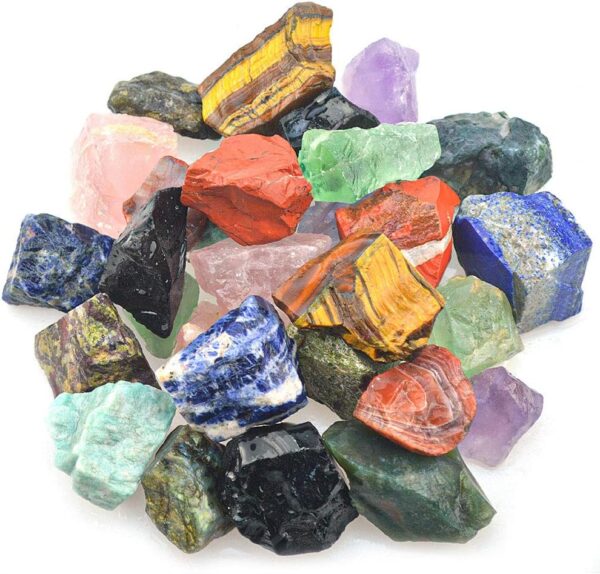 3 lbs Bulk Rough Madagascar Stones Mix - Large 1" Natural Raw Stones Crystal for Tumbling, Cabbing, Fountain Rocks, Decoration,Polishing, Wire Wrapping, Wicca & Reiki Crystal...