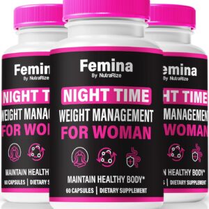 (3 Pack) Femme Nighttime Capsules, Official Femme Night Time Pills for Women, Premium Ingredients to Support Overall Health, Fitness & Wellbeing, All-Natural Keto Pastillas...