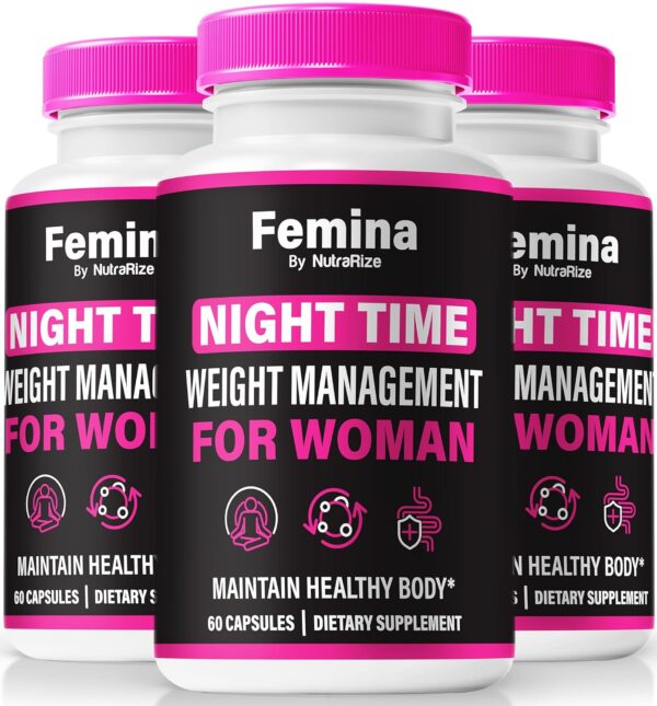 (3 Pack) Femme Nighttime Capsules, Official Femme Night Time Pills for Women, Premium Ingredients to Support Overall Health, Fitness & Wellbeing, All-Natural Keto Pastillas...