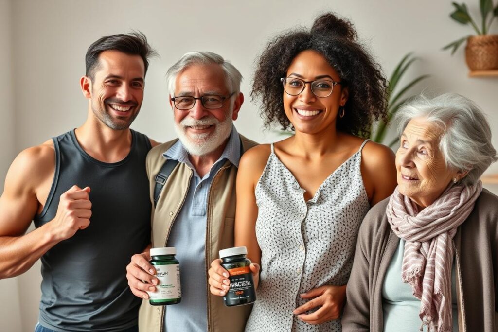 Diverse group of people who can benefit from mitochondrial supplements for different health goals