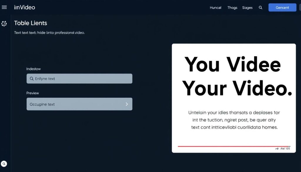InVideo AI video generator interface showing text-to-video conversion process