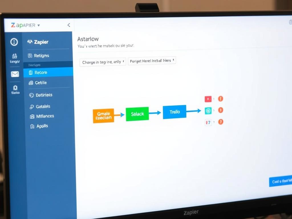 Zapier interface showing automation workflow between multiple apps, demonstrating No-Code Tools for Quick Task Completion