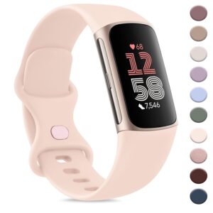 AK Sport Band Compatible with Fitbit Charge 6 Bands / Fitbit Charge 5 Bands Women Men, Classic Soft Replacement Straps Wristbands for Fitbit Charge 6 / 5 Advanced Fitness &...