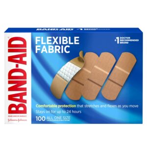 Band-Aid Brand Sterile Flexible Fabric Adhesive Bandages, Comfortable Flexible Protection & Wound Care for Minor Cuts & Scrapes, Pad Designed to Cushion Painful Wounds, One...