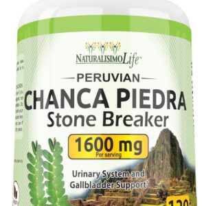 Chanca Piedra 1600 mg - 120 Tablets Kidney Stone Crusher Gallbladder Support Peruvian Chanca Piedra