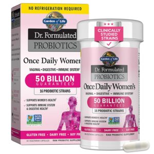 Garden of Life Once Daily Dr. Formulated Probiotics for Women 50 Billion CFU 16 Probiotic Strains with Organic Prebiotics for Digestive, Vaginal & Immune Health, Dairy Free,...