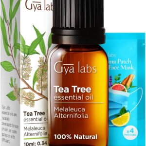 Gya Labs Australian Tea Tree Essential Oil for Skin - 0.34 Fl Oz - 100% Pure Natural Melaleuca Tea Tree Oil for Hair, Face, & Toenail, Piercings Scalp & Candle Making Scent