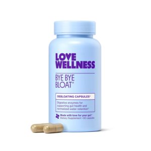 Love Wellness Bye Bye Bloat | Digestive Enzymes for Fast Acting Bloating Relief for Women | Helps Reduce Water Retention & Gas Relief | Supports Digestive Health with Fenugreek...