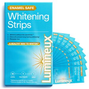 Lumineux Teeth Whitening Strips 9 Treatments – Peroxide Free - Enamel Safe for Whiter Teeth - Whitening Without The Sensitivity - Dentist Formulated - Sensitivity Free