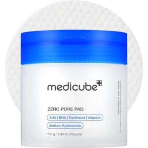 Medicube Zero Pore Pads 2.0, Dual-Textured Facial Toner Pads for Exfoliation and Pore Care with 4.5% AHA Lactic Acid & 0.45% BHA Salicylic Acid, Ideal for All Skin Types, Korean...