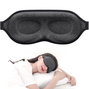 MZOO Luxury Sleep Mask for Back, Side Sleeper, Complete Light Blocking Sleeping Eye Mask Night Blindfold, 3D Zero Pressure & Spacious for Lash Extensions, Breathable Soft Eye...