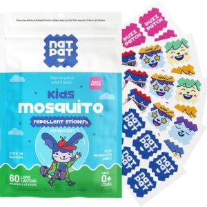NATPAT Buzz Patch Mosquito Patch Stickers for Kids - Plant Based Ingredients, Non-Toxic - The Original All Natural Citronella Essential Oil Insect Patch, DEET Free, for...