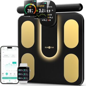 Runstar Smart Scale FSA or HSA Eligible, 8 Electrodes Digital Bathroom Scale for Body Weight and Fat, BMI, Muscle Mass 28 Body Composition Measurement, with Full-Color TFT LCD...