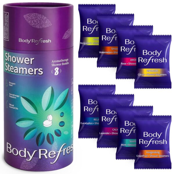 Shower Steamers Aromatherapy - Birthday Gifts for Women, 8 Pack Shower Bombs with Essential Oils, Stress Relief Home Spa Relaxation Gifts for Mom, Christmas Stocking Stuffers