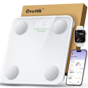 Smart Scale for Body Weight, Digital Bathroom Scale BMI Weighing Body Fat Scale, Accurate Body Composition Scale Monitor for People's Health with Smartphone App, Compact Size,...