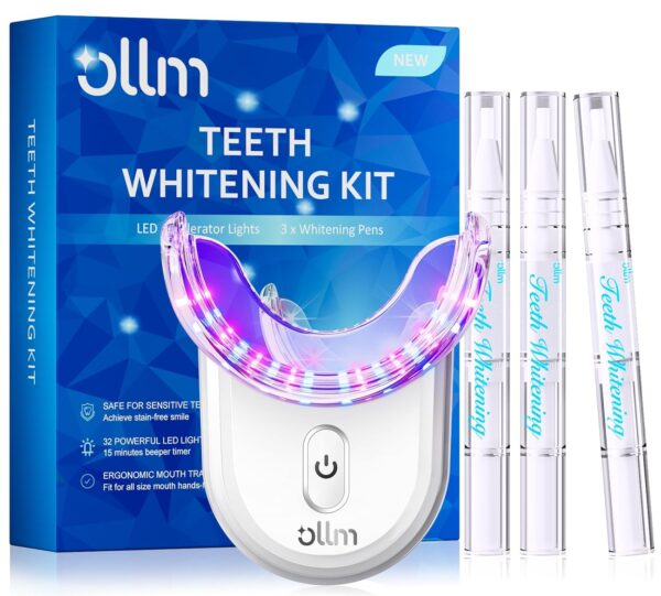 Teeth Whitening Kit for Sensitive Tooth: Professional Whitening Gel Pens Dental kit, 32X LED Light White Personal Care Products, 35% Carbamide Peroxide Whitener, Beauty Tools...