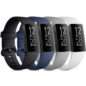Vancle Bands for Fitbit Charge 4 Bands/Fitbit Charge 3 Bands Women Men[4 PACK], Classic Soft Replacement Sport Straps Wristbands for Fitbit Charge 4 / Charge 3 Fitness & Health...