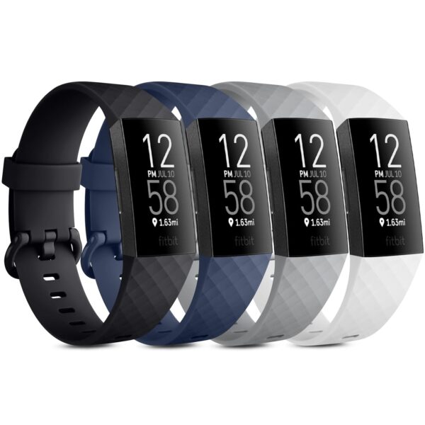 Vancle Bands for Fitbit Charge 4 Bands/Fitbit Charge 3 Bands Women Men[4 PACK], Classic Soft Replacement Sport Straps Wristbands for Fitbit Charge 4 / Charge 3 Fitness & Health...