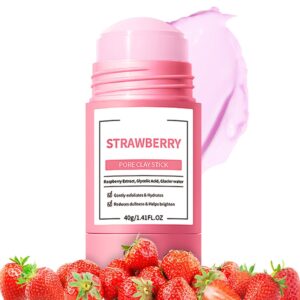Vitamin C Clay Mask For Face, With Turmeric and Kaolin Clay, Deep Cleansing Pores, Face Masks Skincare for Refining Pores and Controlling Oil, Black Head Remover (Strawberry)