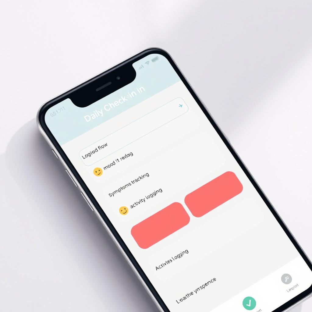 Daily check-in screen in the Empress Health Journal app