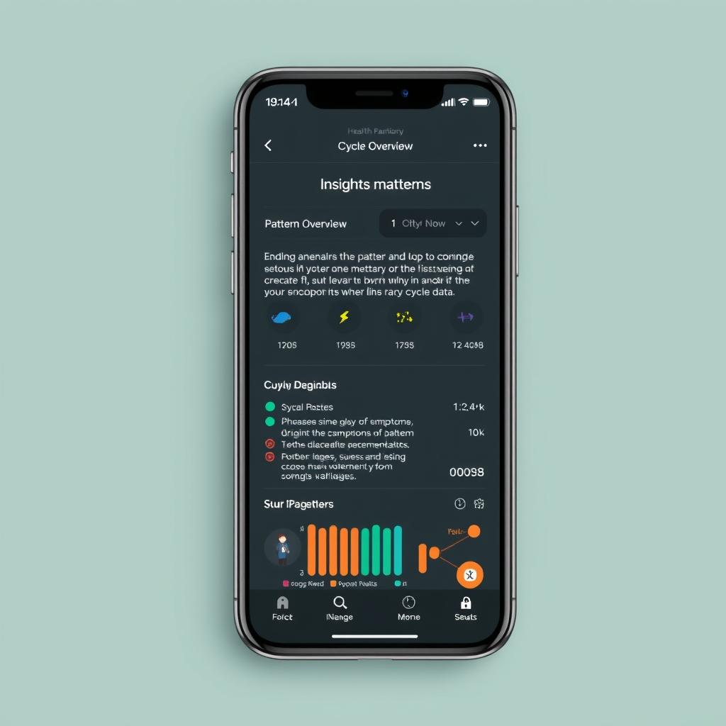 Insights and patterns screen in the Empress Health Journal app